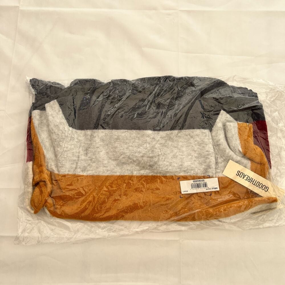 Goodthreads Women's Mid-Gauge Stretch Funnel Neck Multicolor Sweater Size L - Picture 10 of 10
